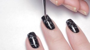 Black Stone Marble Nails in ONE MINUTE
