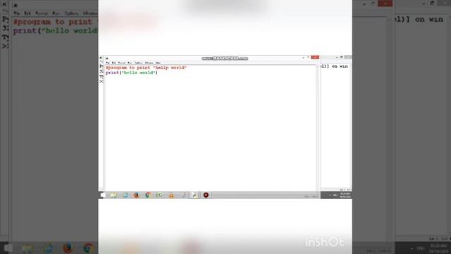 Python prog to print hello world