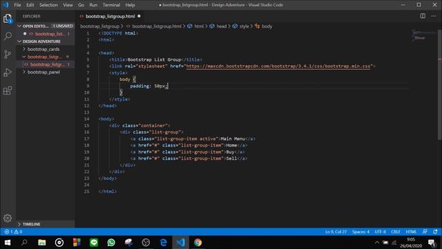 Making Simple Menu Bar Using List-Group Bootstrap - Bootstrap Tutorial смотреть онлайн