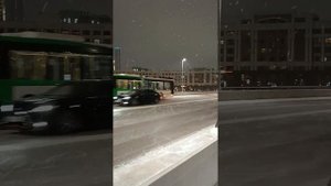Астана зимой в 12 ночи