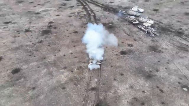 Разбитая бронетанковая колонна ВС РФ,около н.п. Белогоровка.