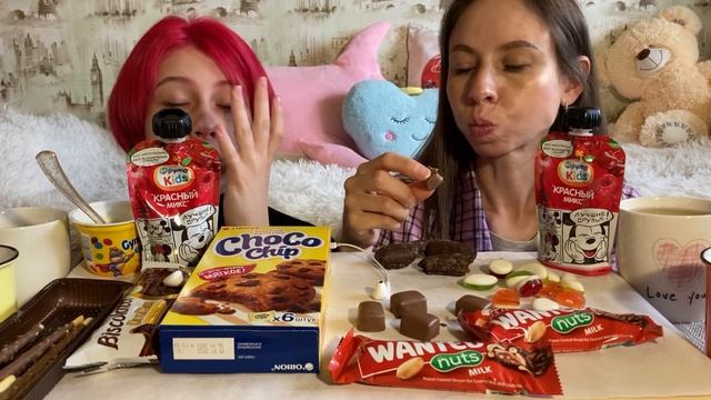 МУКБАНГ?СЛАДОСТИ/ПРОБУЕМ ВПЕРВЫЕ/ПЕЧЕНЬЕ/ЙОГУРТ/ШОКОЛАД/MUKBANG SWEETS