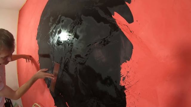 Венецианская штукатурка! Абстрактный фон огня, черной лавы! смотреть онлайн