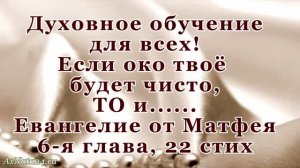 Если око твоё чисто, то и тело будет светло. Если свет в вас есть тьма,то какова же тьма. Матф.6гл.