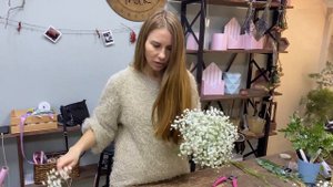 ПРОСТОЙ СВАДЕБНЫЙ БУКЕТ ИЗ ГИПСОФИЛЫ #флористика #юмор