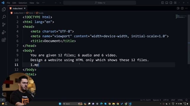 Exercise 1 - Pure HTML Media Player | Sigma Web Development Course - Tutorial #12