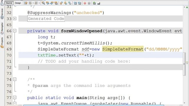 How to get Date and Time in Java Netbeans