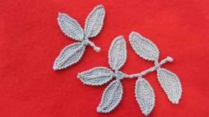 Веточка с листиками  Вяжем вместе ирландское кружево  Мотивы.