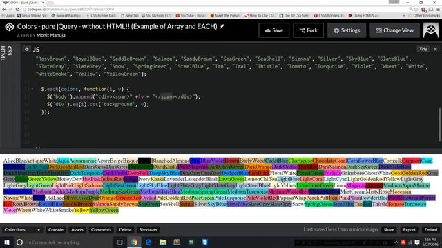 Colors - pure jQuery - without HTML!! (Example of Array and EACH)-2
