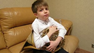French horn Валторна Андрей, 7 лет, учится играть на валторне