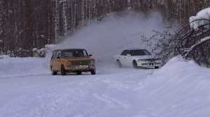 Зимний дрифт, тест жиги с мотором 1.9