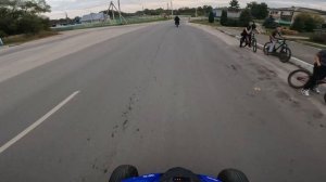 мини Стант на квадроцикле YAMAHA RAPTOR 700R! возращение в форму станта! стант в городе!)