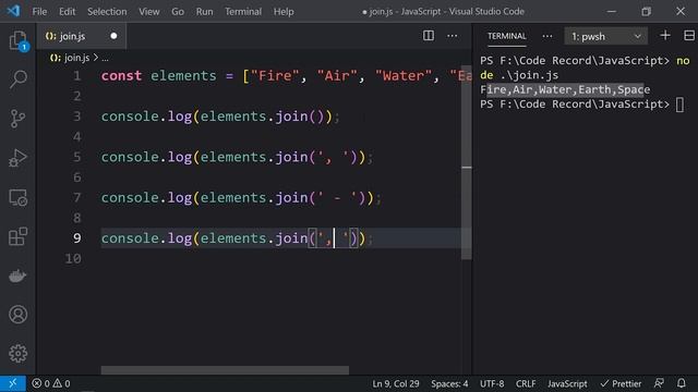 JavaScript join() Array function | JS Buffer