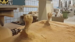Резьба по дереву на 5-ти координатном ЧПУ станке. Голова льва.