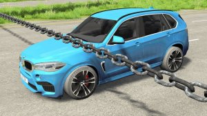 Автомобили против цепи - BeamNG DRIVE