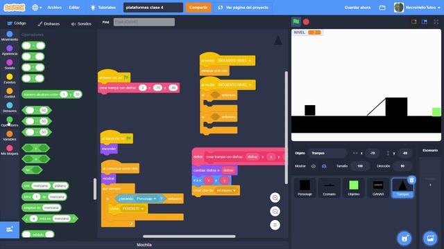 Cómo hacer un juego de plataformas en Scratch - 4 (Trampas, coleccionables) смотреть онлайн