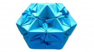 Оригами кубооктаэдр. Многогранник из бумаги. Cuboctahedron.
