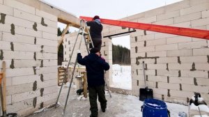 МАУЭРЛАТ  для ДОМА ИЗ ГАЗОБЕТОНА  Начали делать кровлю в нашем доме в деревне