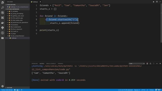 02 - A Full Python Refresher - 017 List comprehensions in Python смотреть онлайн
