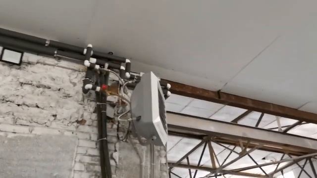 Монтаж тепловентилятора на складе, отопление промышленных помещений, отопление склада