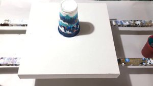 #106 Acrylic pouring with a power drill and feathers, Amazing result