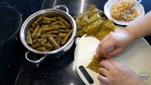 долма ,рецепт постная  долма с виноградных листьев ,турецкий рецепт, zeytinyagli yaprak sarmasi,tar
