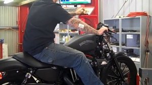 Dyno of Harley Davidson Sportster XL883 with Vance & Hines Big Radius Pipes