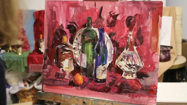 Рисуем натюрморт Работа с мастихином смотреть онлайн