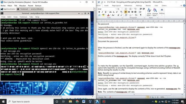 21.2.10 Lab - Encrypting and Decrypting Data Using OpenSSL смотреть онлайн
