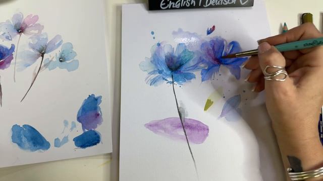 Easy FLORALS Watercolorpencil & paintbrush смотреть онлайн