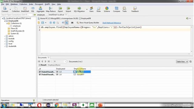 MongoDB Regular Expression (Regex) - Pattern matching with $options Example - Part2 | MongoDB