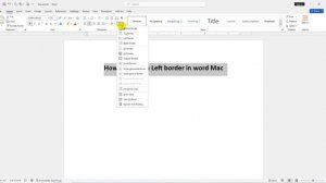 How to insert a left border in Word on Mac