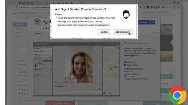 Bright Pattern Agent Desktop Helper App Chrome MR - Call Center Software