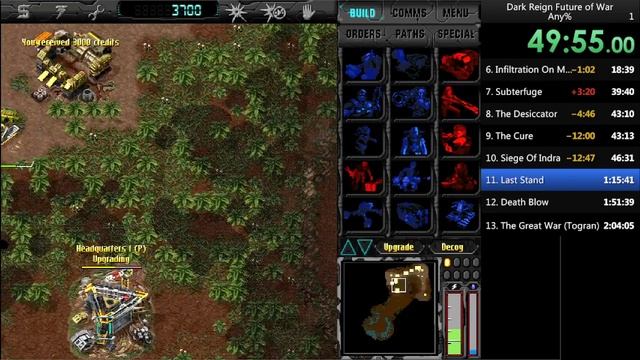 Dark Reign: The Future of War - Speedrun %any - 1:39:38 смотреть онлайн