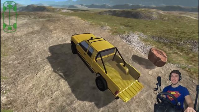 КАМЕНЬ В ПИКАПЕ - ТЕСТ В BEAMng DRIVE + РУЛЬ Logitech Driving Force GT смотреть онлайн