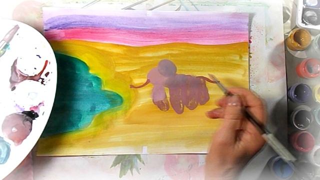 Рисуем слоника и обезьянку! Пальцевая живопись для детей. #рисуем смотреть онлайн