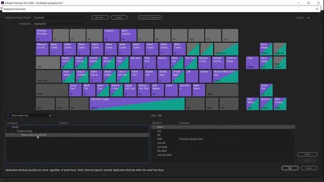 58. Настройка клавиатуры в ADOBE PREMIERE PRO CC 2020