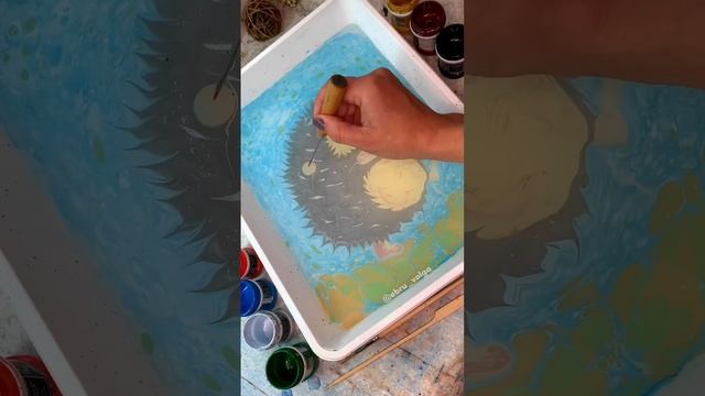 ?Ёжик в технике эбру (рисование на воде) #эбру #эбрусамара #самара #marbling #ebru #рисованиенаводе смотреть онлайн