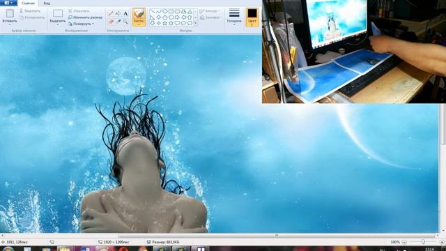 Элементарно!!! Как сделать большую картинку самому без супер программ...!!! смотреть онлайн