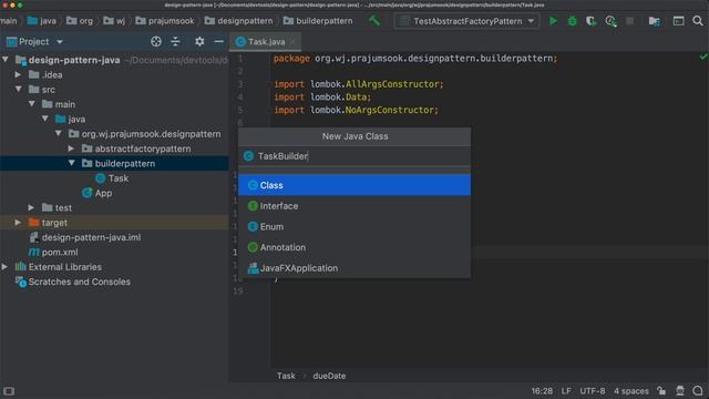 Software design patterns in Java - Builder Pattern
