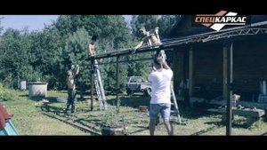 Навес к дому из поликарбоната в Москве