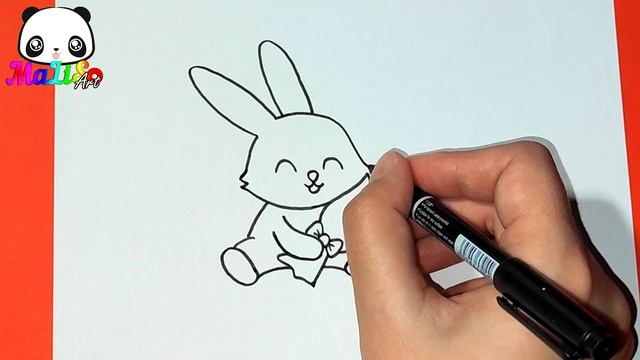Як намалювати милого ЗАЙЧИКА з букетом | Малюнок КРОЛИКА | Листівка на День народження | Для мами