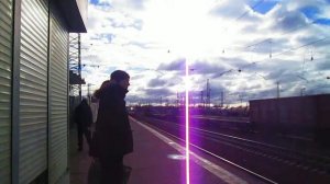 Электропоезд ЭД4М-0452 Экспресс-ЦППК(7081И) прибытие станция Нара 9.04.2015