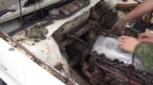 Снимаем мотор с москвича 2141