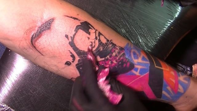 Cyberpunk sleeve - Tattoo time lapse смотреть онлайн