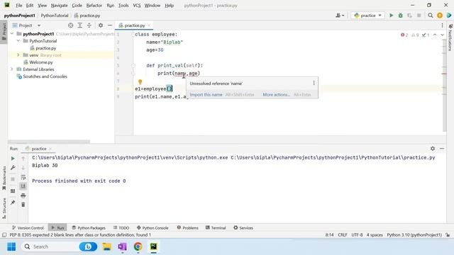Class and Object in Python | Python Tutorial for beginners in Hindi