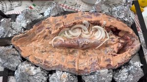 Коктал. Вкусное блюдо из рыбы приготовленное на огне.