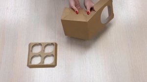 Инструкция: как собрать коробку для 4 маффинов (капкейков)