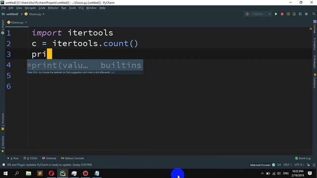 How to Create a list with infinite elements in Python
