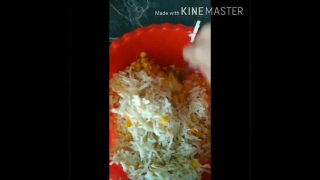 Easy, fresh and cheesy salad - Салат янтарный